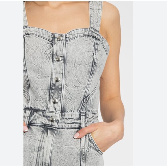 NWOT IRO GARDANNE OVERALL IN SMOKE GREY - 32 (2) - Picture 2 of 9